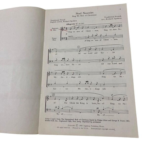 Vintage Christmas Sheet Music Lot of 5 Pieces Religious Christian Holiday - Picture 4 of 6